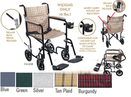 Deluxe Fly-Weight Aluminum Transport Chair
